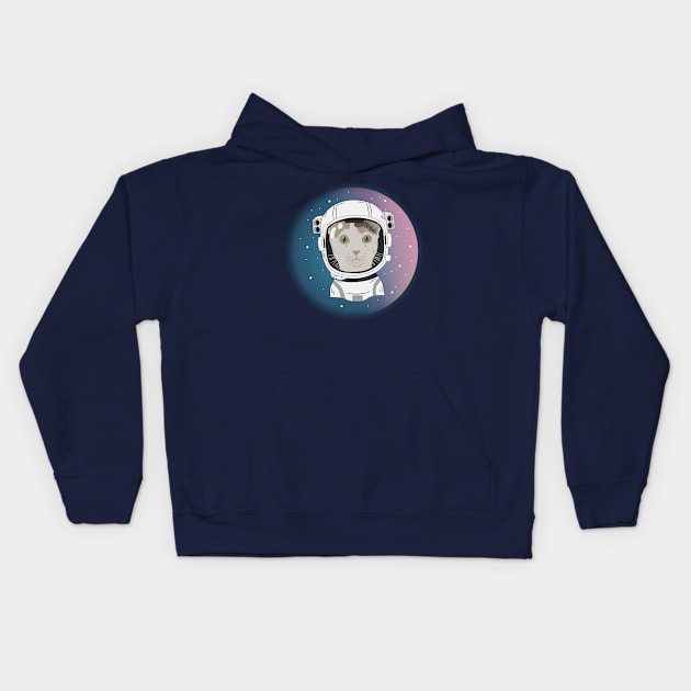 Cat astronaut Kids Hoodie by atizadorgris